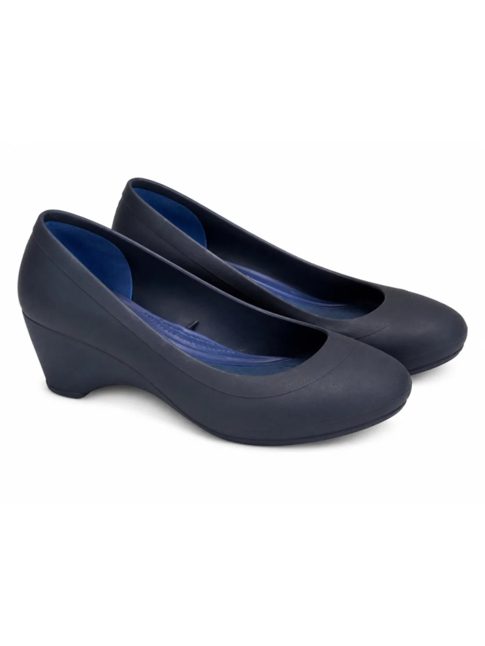 Crocs Dual Comfort Navy Blue Wedge Pumps Women’s Size 7 Work Career Shoes